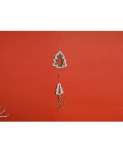 Addobbo Appendino Albero Con Pendente Di Legno 50X2X15 Cm