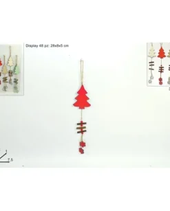 Addobbo Appendino Albero Di Legno Per Albero Di Natale 30X1X7,5 Cm