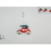 Addobbo Appendino Auto Di Vetro Rossa Con Alberello Per Albero Di Natale 7X6X11