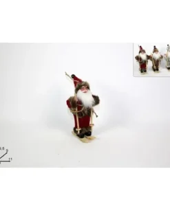 Addobbo Appendino Babbo Natale Con Sci 19,5X19X11 Cm Per Albero Di Natale
