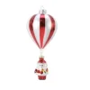 Addobbo Appendino Babbo Natale In Mongolfiera 7X15 Cm Per Albero Di Natale