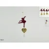 Addobbo Appendino Ballerina Di Velluto Bordeaux Con Pendente 13 Cm