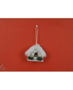Addobbo Appendino Casetta Bianca 3X5X10 Cm Per Albero Di Natale