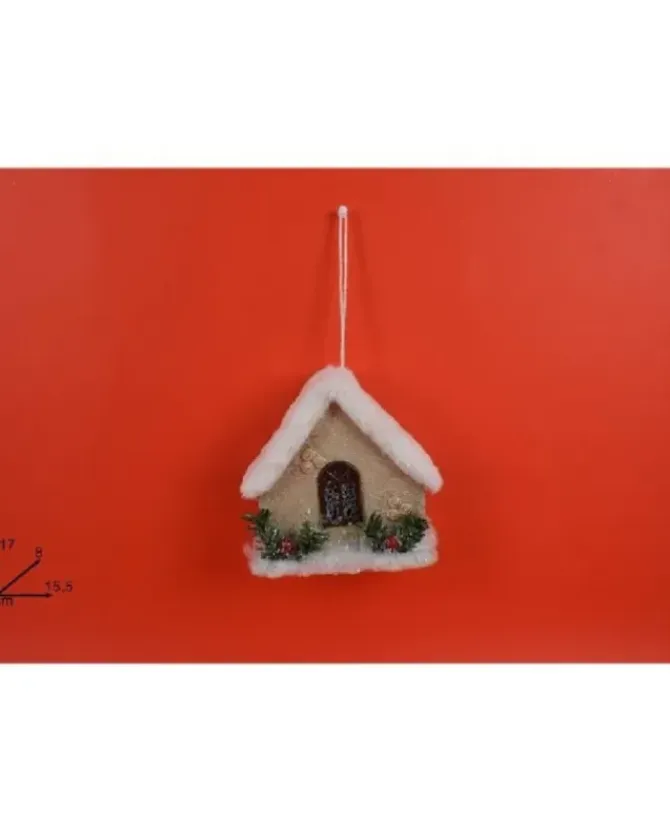 Addobbo Appendino Casetta 17X8X15,5 Cm Per Albero Di Natale
