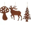 Addobbo Appendino Cervo Albero Fungo Di Ferro 11X11 Cm Per Albero Di Natale