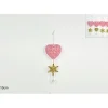 Addobbo Appendino Cuore Di Velluto Rosa Con Pendente 10 Cm