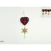 Addobbo Appendino Cuore Di Velluto Boredeaux Con Pendente 10 Cm