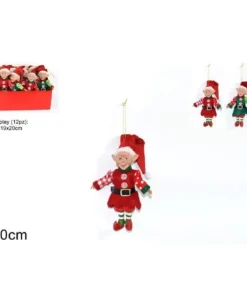 Addobbo Appendino Elfo Folletto 20 Cm Per Albero Di Natale