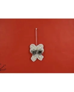 Addobbo Appendino Fiocco Con Pigna 12X3,6X10 Cm Per Albero Di Natale