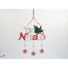 Addobbo Appendino Fuoriporta Scritta Buon Natale In Legno Con Pendenti 39X34 Cm
