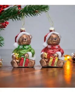 Addobbo Appendino Orsetto Con Cappello Per Albero Di Natale 6X5,2X12 Cm 1Pz