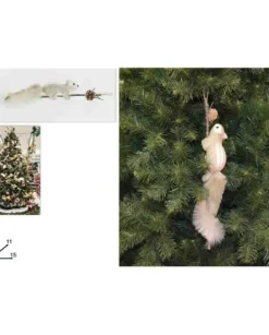 Addobbo Appendino Ramo Con Scoiattolo Per 52X11X15 Cm Albero Di Natale