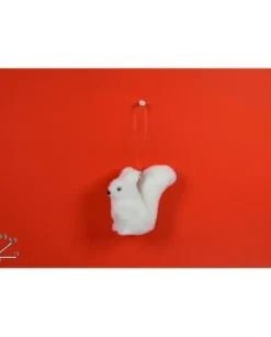 Addobbo Appendino Scoiattolo Bianco 10,5X5,5X11 Cm