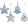 Addobbo Appendino Stella E Albero Di Vetro Per Labero Di Natale 3X9X9 Cm 1Pz