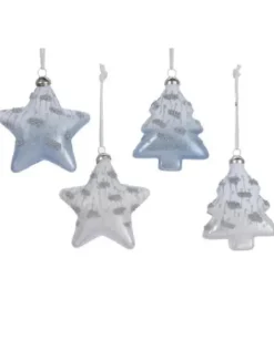 Addobbo Appendino Stella E Albero Di Vetro Per Labero Di Natale 3X9X9 Cm 1Pz