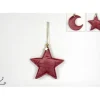 Addobbo Appendino Stella / Luna In Velluto Rosa 1 Pz