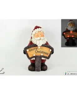 Addobbo Babbo Natale Con Scritta Luminosa Merry Christmas