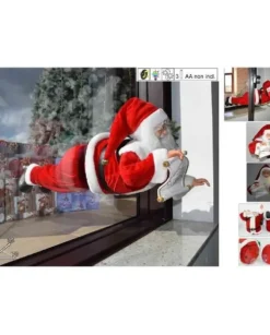 Addobbo Babbo Natale Volante Con Ventosa Movimenti E Musica