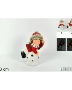 Addobbo Bimbo Con Pelliccia Su Sfera Che Si Illumina 23Cm