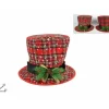 Addobbo Cappello Scozzesea Cilindro Con Bacche 20X32X32 Cm