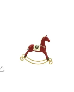 Addobbo Cavallo A Dondolo 20Cm Rosso