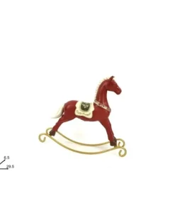 Addobbo Cavallo A Dondolo Rosso 25X6,5X28,5 Cm