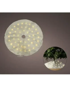 Addobbo Copri Piedi Tappeto Per Albero Illuminato A Led 90 Cm