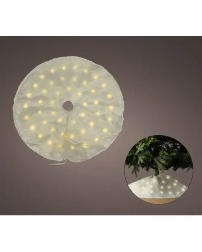 Addobbo Copri Piedi Tappeto Per Albero Illuminato A Led 90 Cm