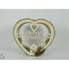 Addobbo Cuore Di Legno Portacandela Natalizio Merry Christimas 32X9X35 Cm