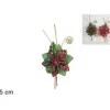 Addobbo Decorazione Fiore Natalizio Scozzese 35 Cm