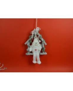 Addobbo Dietroporta Fuoriporta Babbo Natale Bianco Per Natale 32X6X19,5 Cm