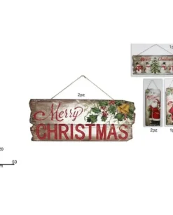 Addobbo Dietroporta Fuoriporta Marry Christmas In Legno 20X50 Cm