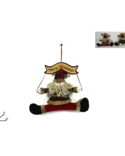 Addobbo Dietroporta Fuoriporta Country Babbo Natale 28X6X30 Cm