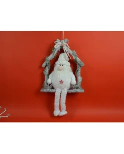 Addobbo Dietroporta Fuoriporta Babbo Natale Bianco 50X9X29 Cm Per Natale