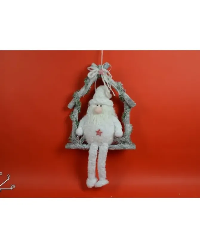Addobbo Dietroporta Fuoriporta Babbo Natale Bianco 50X9X29 Cm Per Natale