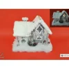 Addobbo Di Natale Casa Con Tetto In Pelliccia Effetto Neve 20X13X27Cm