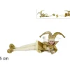 Addobbo Di Natale Giullare Con Abito In Velluto Oro 55 Cm