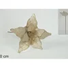 Addobbo Di Natale Stelo Fiore Stella Con Petali Bicolore 60Cm