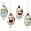 Addobbo Di Vetro Babbo Natale Con Mascherina H9 Cm 1Pz Per Albero Di Natale