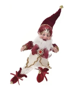 Addobbo Elfo Grasso Bordeaux Di Natale 40Cm