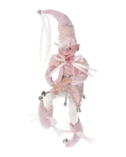 Addobbo Elfo Rosa 40Cm Per Natale