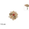 Addobbo Fiore Di Juta 10Cm Oro Per Decorazioni Di Natale