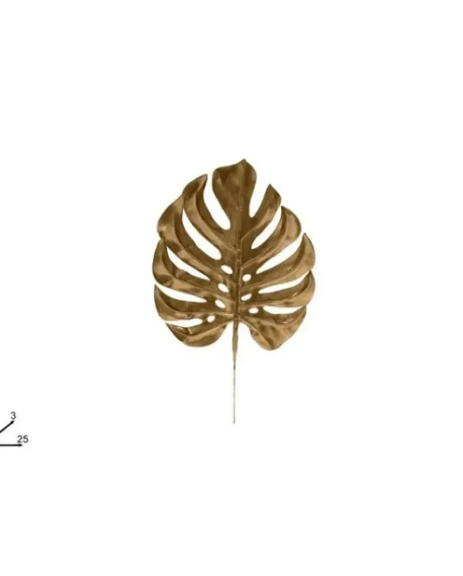 Addobbo Foglia Decorativa Laminata Oro 40 Cm