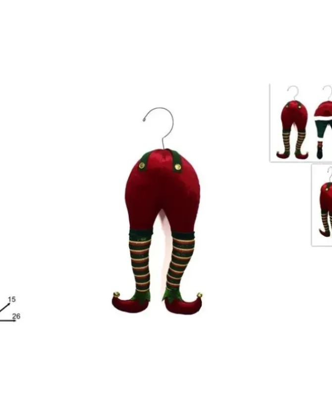Addobbo Gambe Elfo 55Cm Per Albero Di Natale
