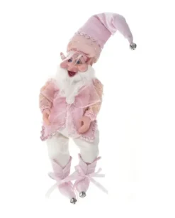 Addobbo Natalizio Elfo Grasso Rosa 65Cm