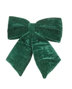 Addobbo Natalizio Fiocco Di Velluto Verde 40X40Cm