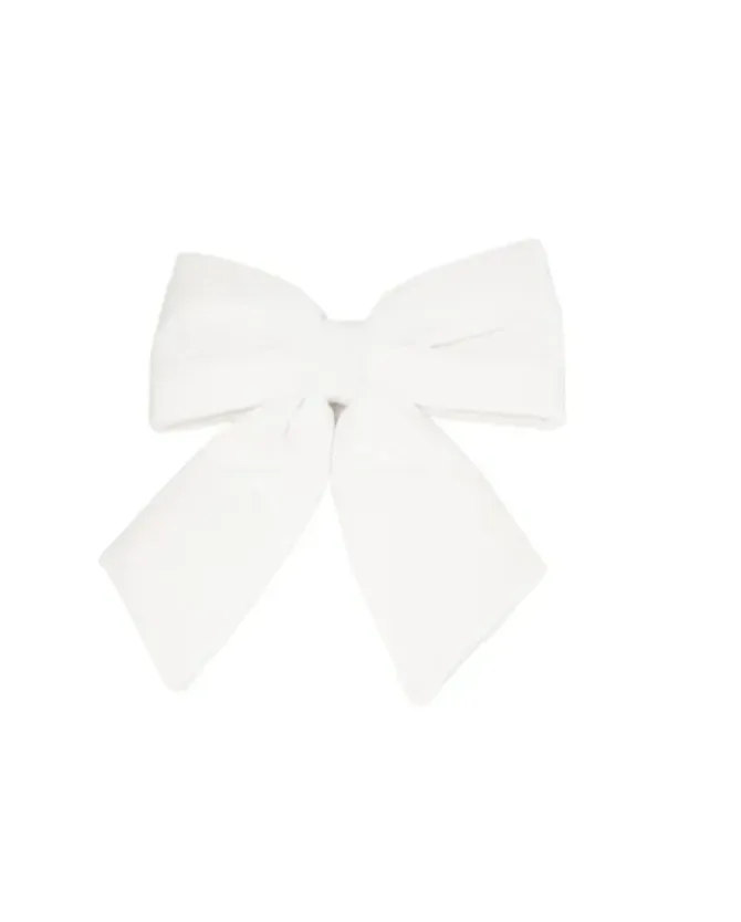 Addobbo Natalizio Fiocco Di Velluto Bianco 30X30Cm
