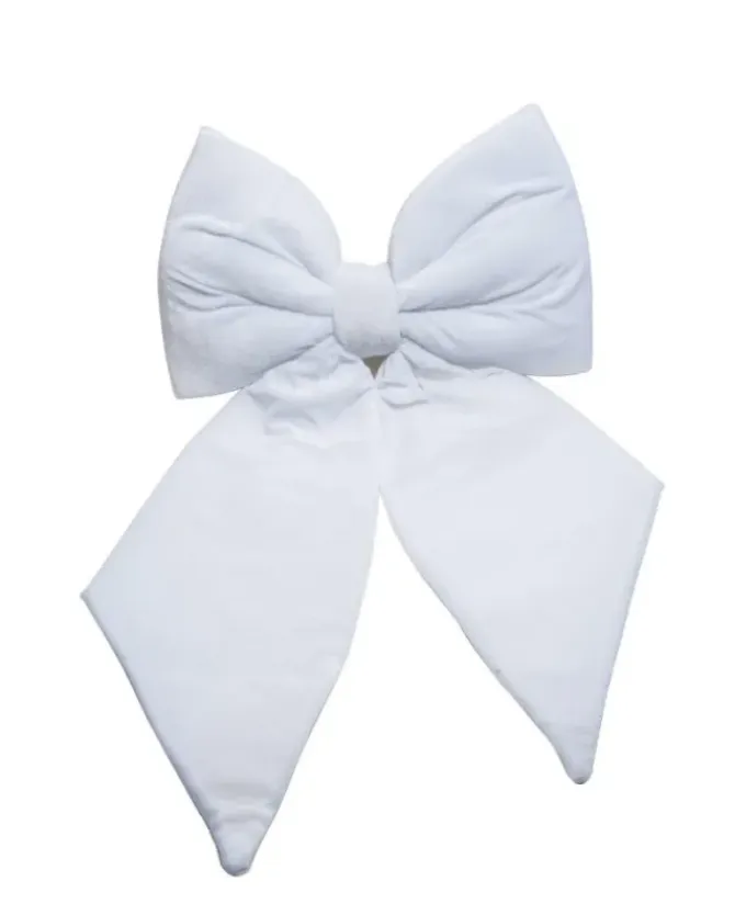 Addobbo Natalizio Fiocco Di Velluto Bianco 40X40Cm