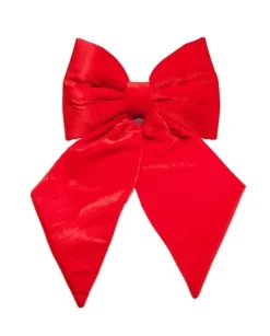 Addobbo Natalizio Fiocco Di Velluto Rosso 40X40Cm