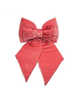 Addobbo Natalizio Fiocco Di Velluto Rosa 40X40Cm